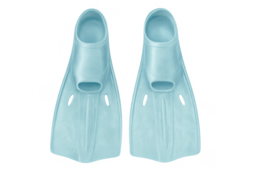 Pair of blue swimming fins for water sports
