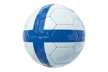 Fototapeta premium Soccer ball featuring a prominent blue cross design on white background.