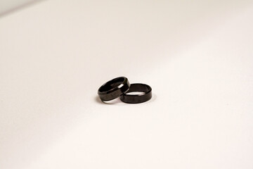 two black rings with isolated white