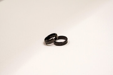two black rings with isolated white
