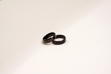 two black rings with isolated white