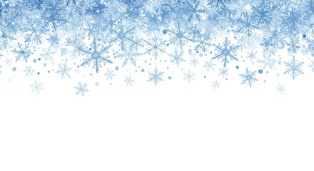 Snowflake Border Delicate Winter Background with Blue Ice Crystals for Seasonal Designs
