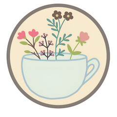 Flowers in a cup stamp