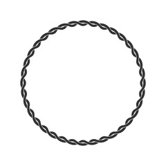 Twisted rope frame with blank space. Framing graphic design template. Symbol isolated on white background. Vector illustration