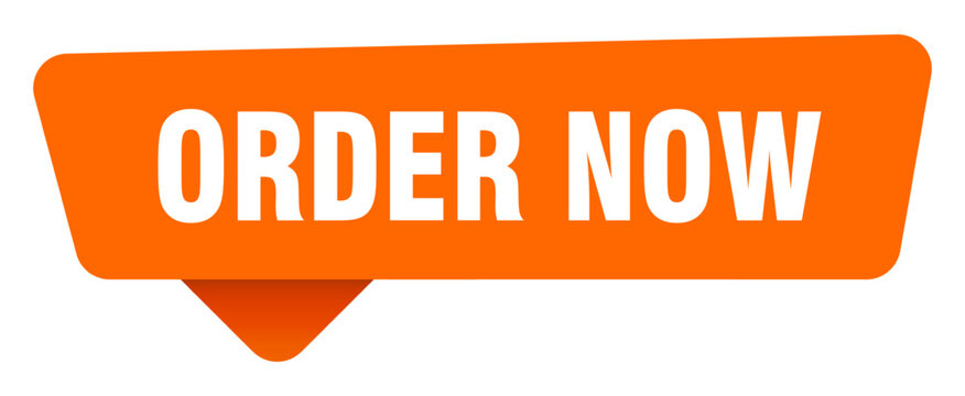 order now sticker. order now orange sign isolated on transpatent background
