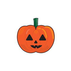 Cute Halloween icon set with ghost, pumpkin, spider, bat, and potion bottle illustration