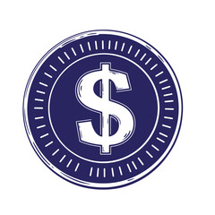 Obraz premium Vintage dollar coin illustration representing finance savings investments and business concepts