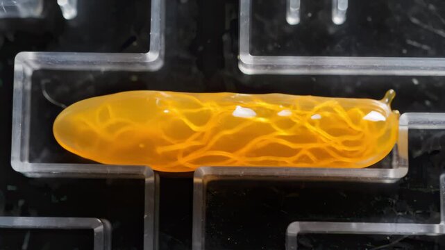 Physarum Polycephalum Slime Mold Navigating a Labyrinth