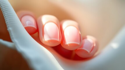 Stylish Pink Gel Manicure Close-Up: Luxury Nail Art and Beauty Routine with Shiny Nail Polish