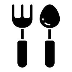 Fork with spoon, concept of tableware icon.