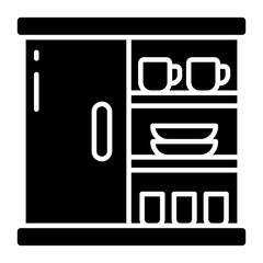 Conceptual solid design icon of crockery almirah