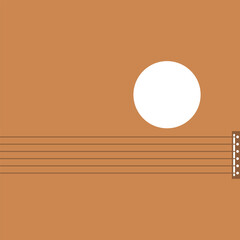 Background with guitar strings. Vector illustration.