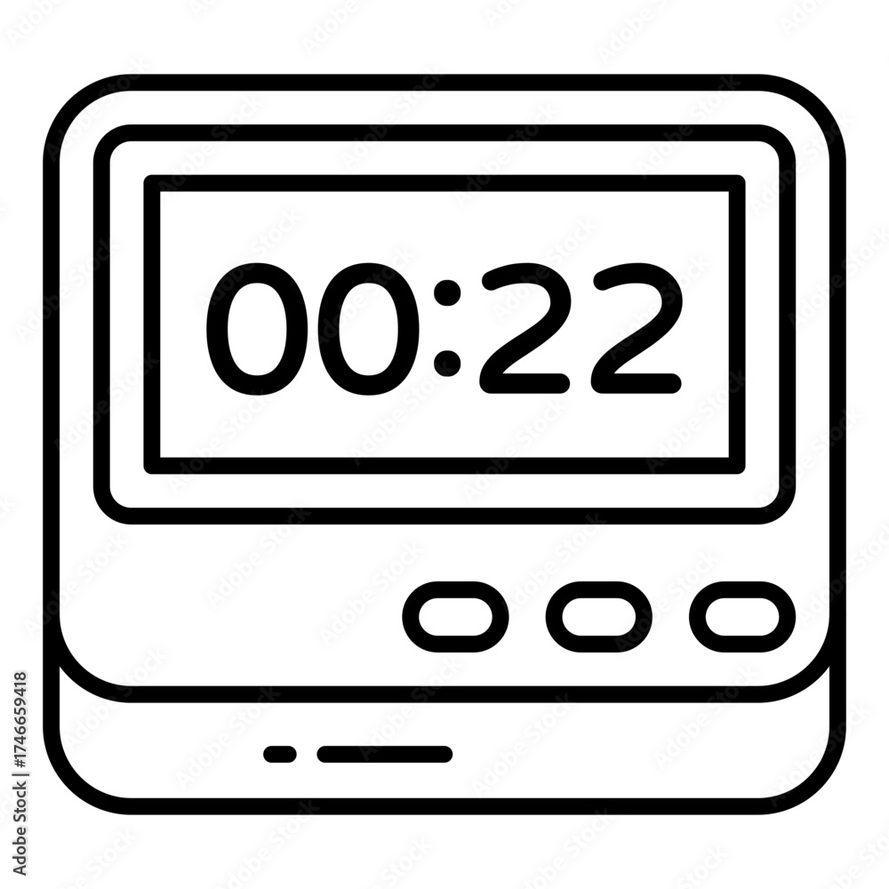Canvas Prints editable design icon of digital clock