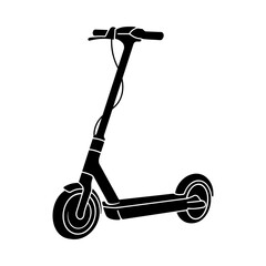 black scooter or electric scooter icon without background