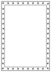 Fototapeta premium A4 Paper Frame Designed with Black Lines, work sheet border