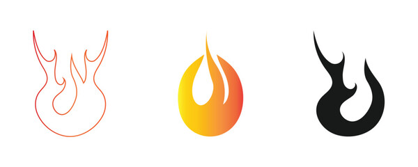 Vibrant red and orange flame symbol fire emoji vector graphic