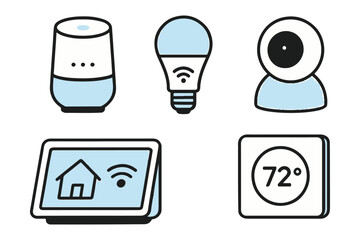Futuristic Smart Home Gadgets Vector Design