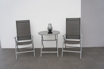 Modern patio furniture creating an minimalist outdoor living space