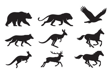 Minimalist Animal Silhouettes in Motion Artwork