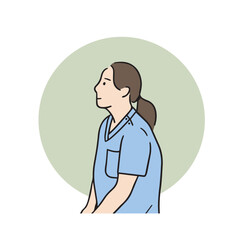 Illustration of a female doctor in uniform