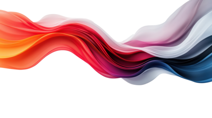 Abstract Colorful Wave Flow on Transparent Background
