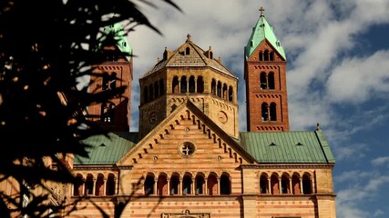 the famous dom church of speyer germany 4k 25fps video