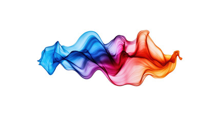 Abstract Colorful Wave Pattern on Transparent Background