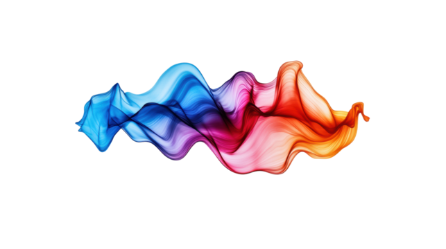 Abstract Colorful Wave Pattern on Transparent Background