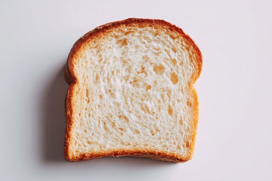 Freshly Baked Slice of Soft White Bread on Light Background - Powered by Adobe