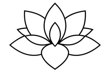 big flower vector line art flower silhouette