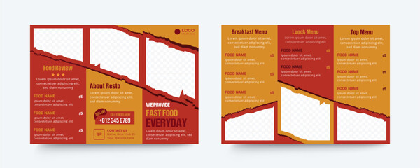 Restaurant trifold design template