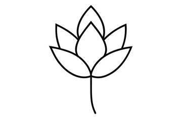blooming bud vector line art flower silhouette