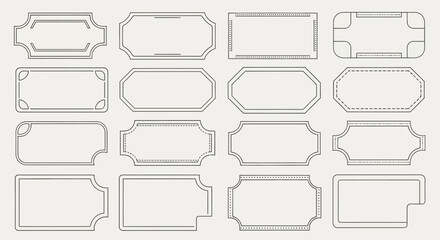 Vector Icons Set of Collection of various geometric outline frames and labels. EPS Editable