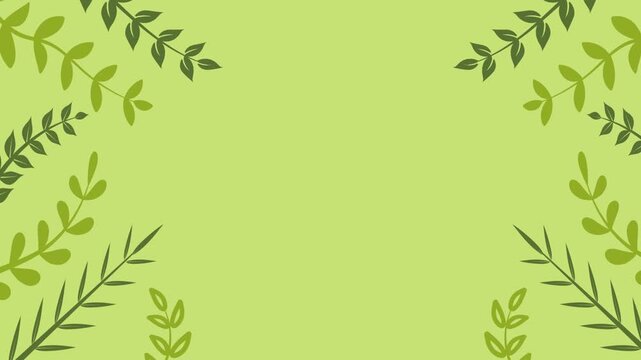 Hand Drawn Leaf Corner Border Decorative Design Motion Background