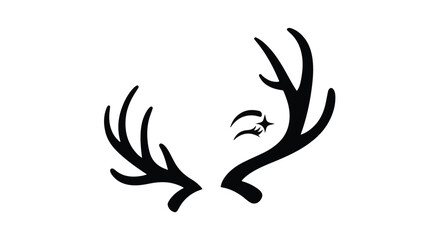 Obraz premium Stylized black antlers with a small starry constellation, symbolizing nature and cosmic wonder