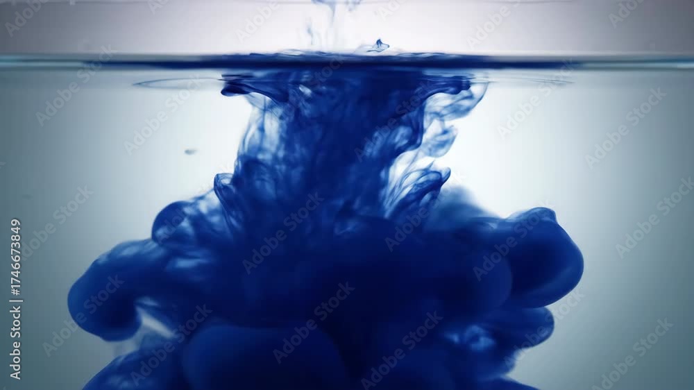 Canvas Prints delicate ink drops slowly expand and bloom in clear water, forming an ethereal cosmic pattern design