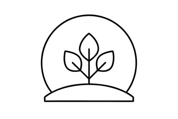 eco garden vector line art flower silhouette