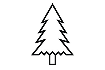 Obraz premium evergreen tree vector line art flower silhouette