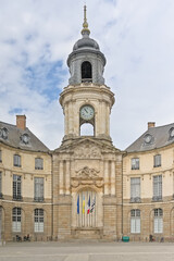 Fototapeta premium Rennes city hall and belfry, historical heritage monument in baroque architecture style. France 