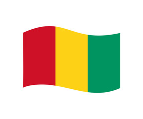 Waving flag of Guinea. Official national flag of Guinea  illustration on transparent background. 
