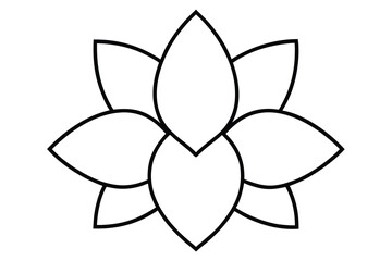 flower contour vector line art flower silhouette