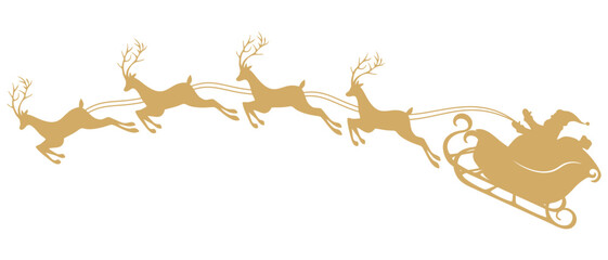 Santa sleigh silhouette vector illustration