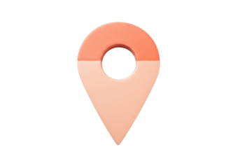 Isolated Locator Pin Icon with Half-and-Half Color Scheme for Location Navigation