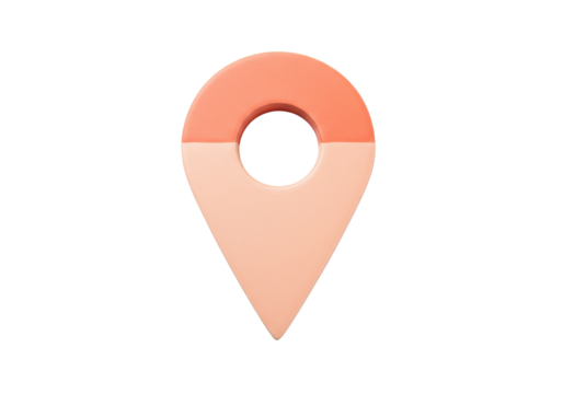 Isolated Locator Pin Icon with Half-and-Half Color Scheme for Location Navigation