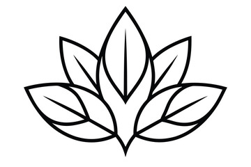 leaf cluster vector line art flower silhouette