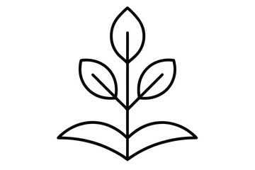 new growth vector line art flower silhouette