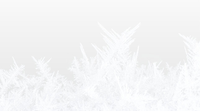 Winter frosty snowflake border PNG with transparent background, icy crystal texture and shiny sparkle effect for holiday decoration, Christmas frames and seasonal festive design elements