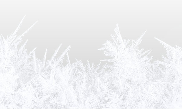 PNG frosty ice snowflake pattern on transparent background with shining crystal sparkle, elegant white border and cold winter texture for holiday greeting designs and decorations