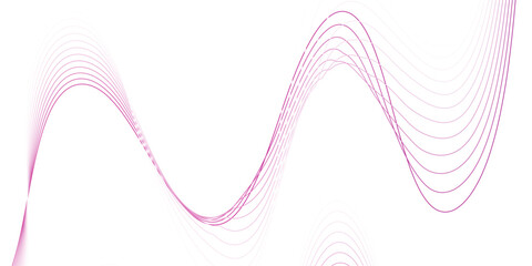 Elegant abstract pink wave line background with smooth flowing curves on white backdrop. Modern minimal design, futuristic pattern for technology, banner, presentation, and website template.