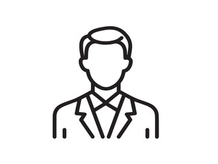 Executive businessman illustration in clean minimal line art